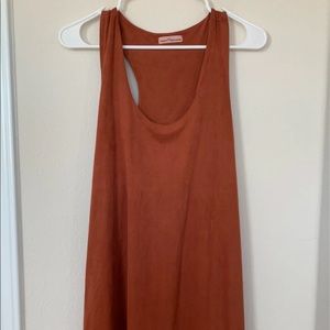 Burnt orange suede dress